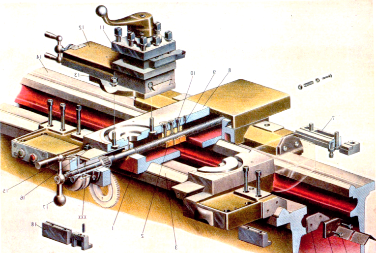 刀架结构图在ca6140车床的溜板箱传动系统中,刀架的结构设计同样不容