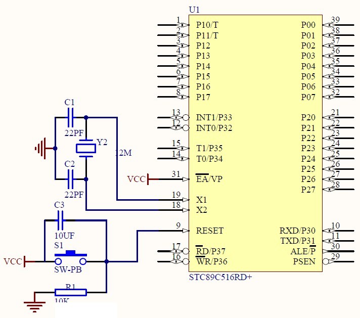 单片机最小系统原理图，STM32单片机最小系统原理图