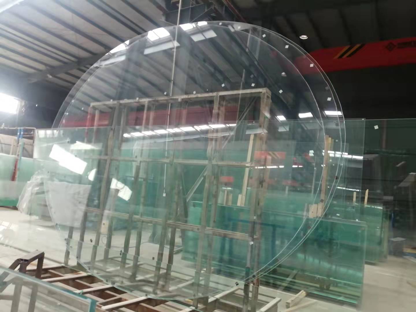 福建贵州10mm普白弯钢化三层中空夹胶玻璃