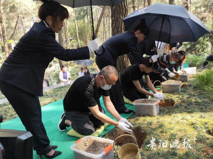 今年清明贵州首场生态节地葬举行 17位逝者落葬凤凰山草坪葬墓区