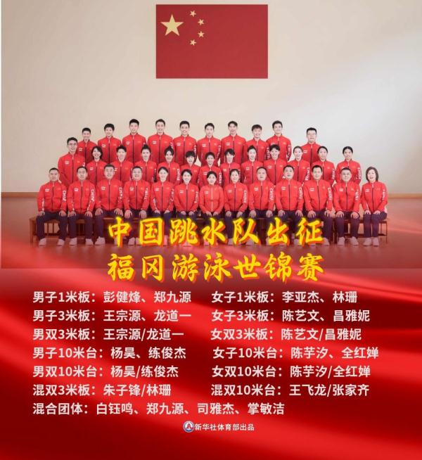 海报|中国跳水队出征福冈游泳世锦赛