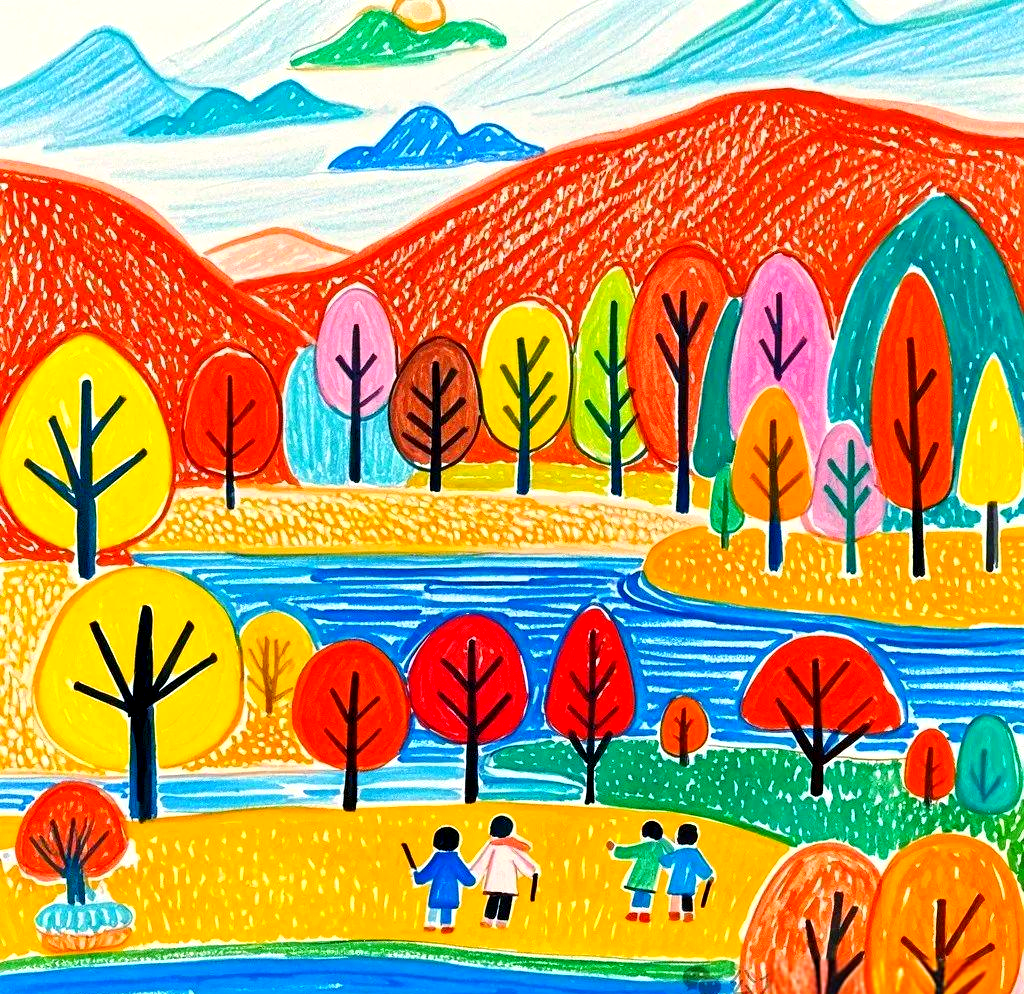 立秋后的秋日森林主题儿童画创作指南