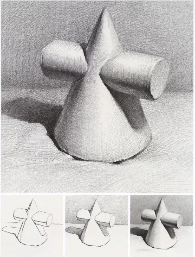 素描石膏几何单体临摹素材精选,值得收藏学习