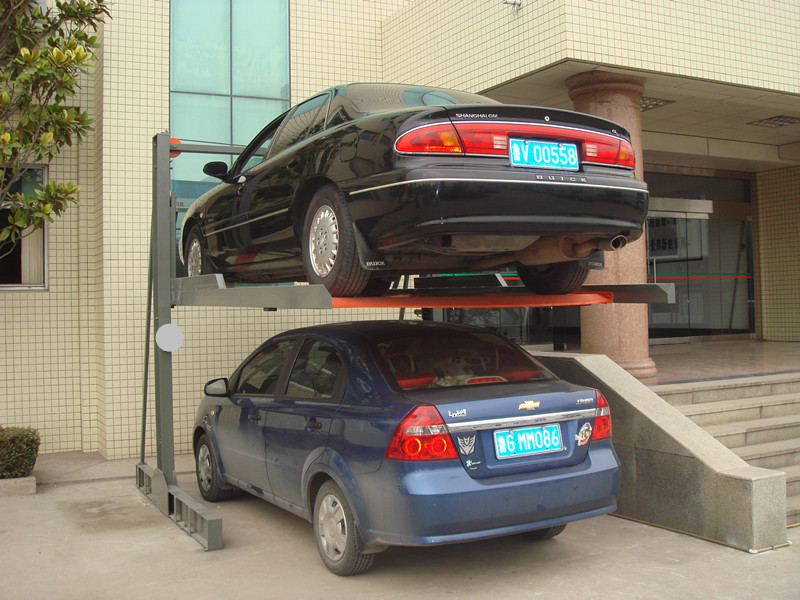 两层立体车库,适合别墅区车库里停车位不够的用户,新手轻松停放