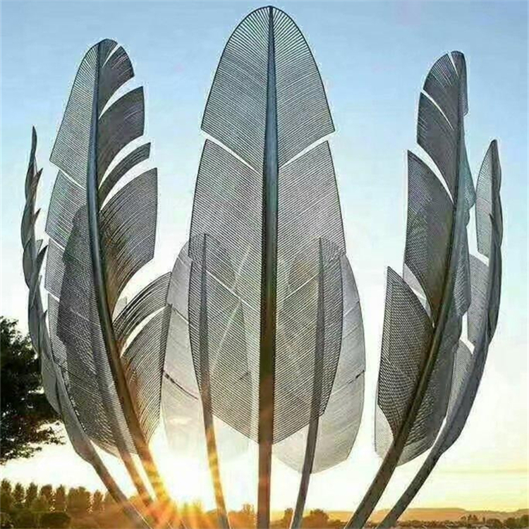 大型不锈钢羽毛雕塑,羽毛造型雕塑