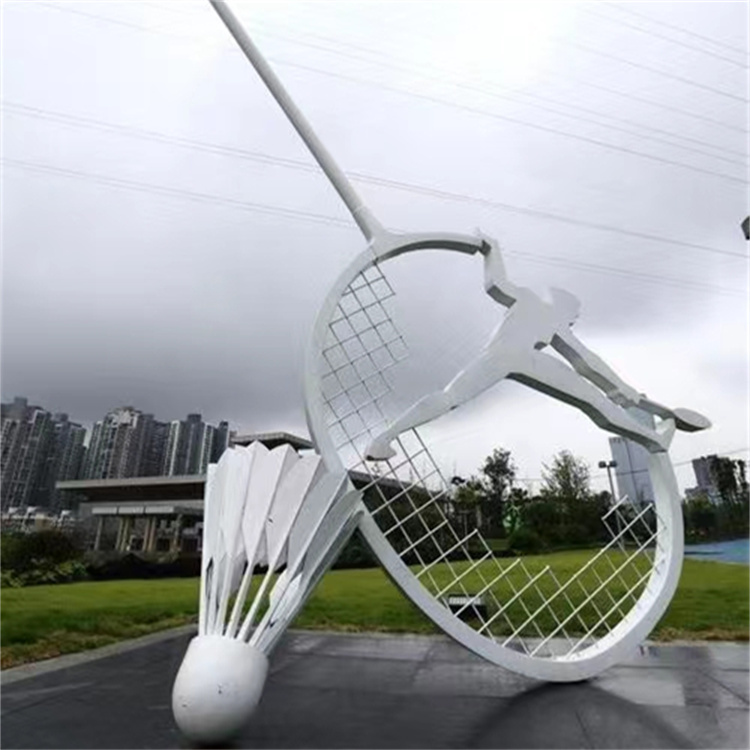 不锈钢羽毛球雕塑 设计灵感源自羽毛球运动的美感和优雅