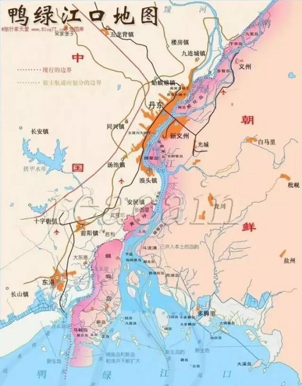 中朝鸭绿江划界  虽然鸭绿江处于中朝的边境线,但也