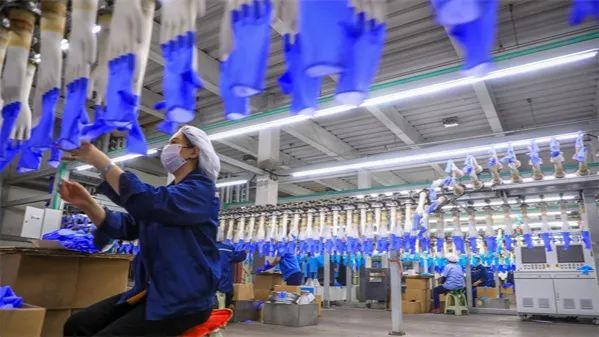 河北滦南:丁腈手套生产忙