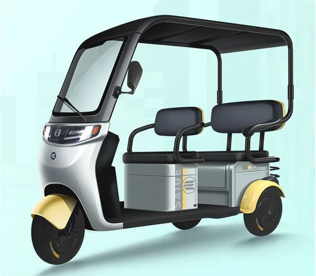 赛鸽新一代带雨棚电动三轮车,能载3人,动力强可上牌,续航130km