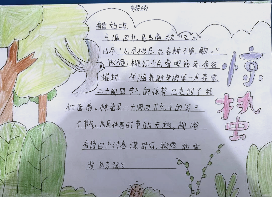 此刻,让我们共同创作,用色彩与线条,绘制出一份独特的惊蛰手抄报,感受
