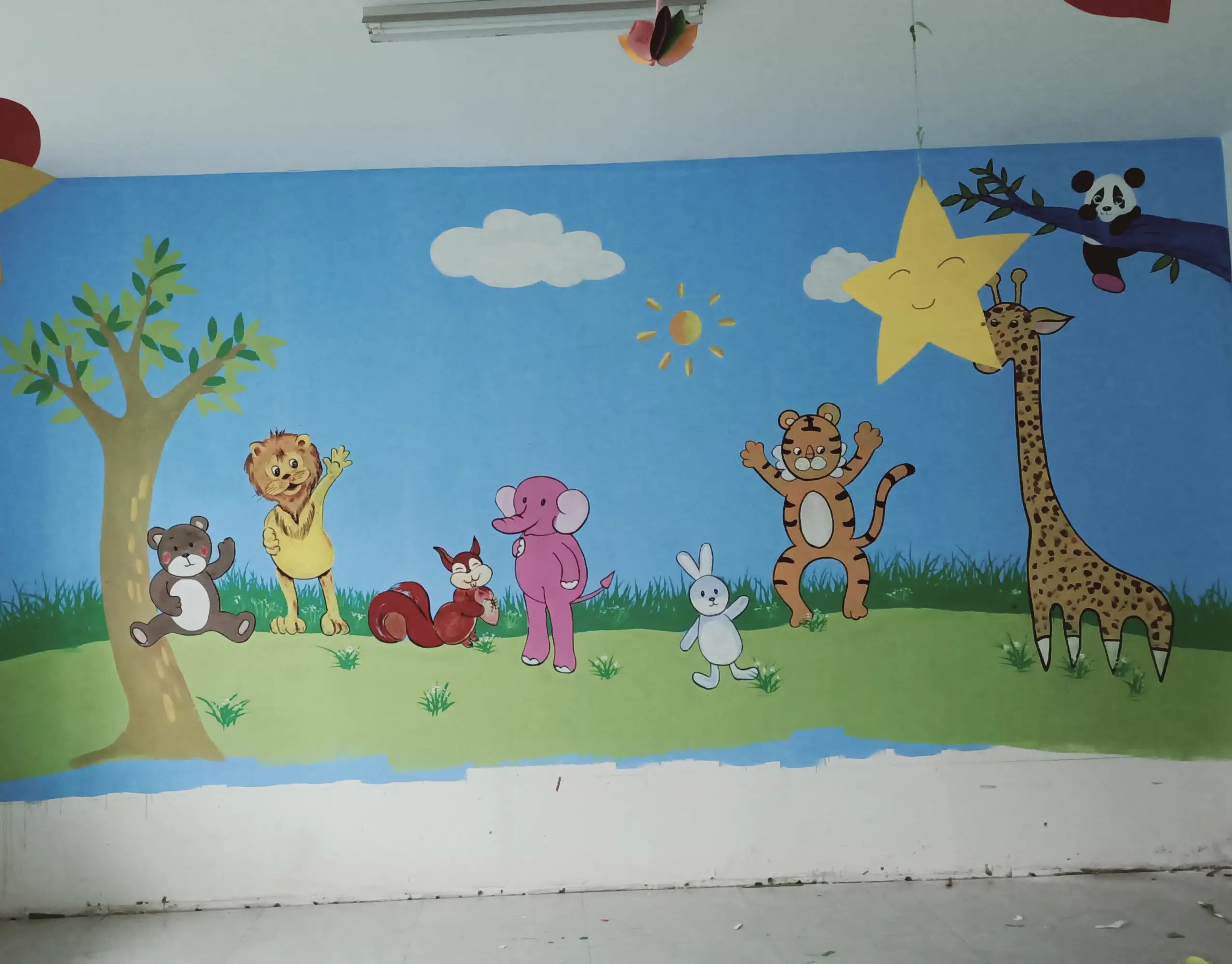 西安墙面彩绘工程施工,外墙手绘工程,墙面喷绘工程