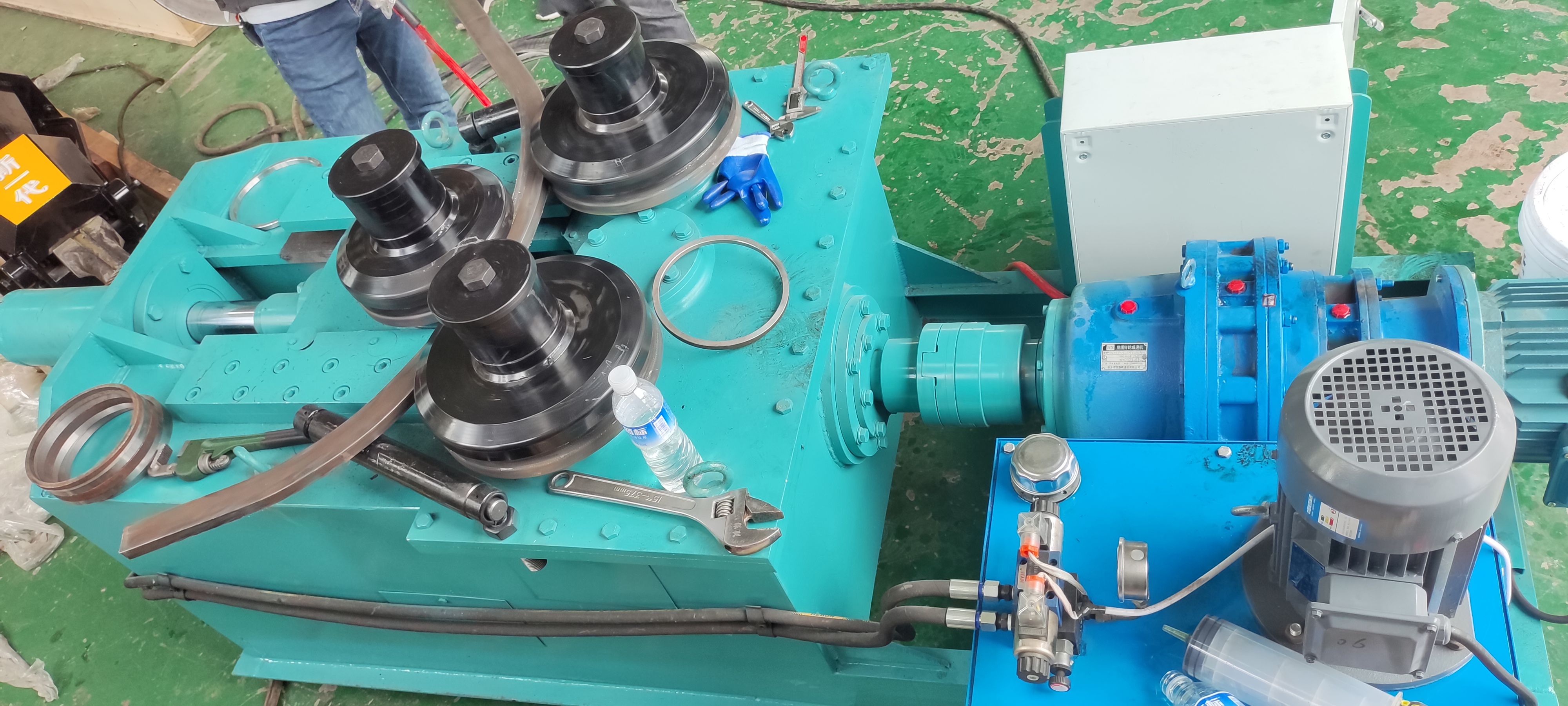 50扁钢卷圆机器 卧式三辊型材卷圆机