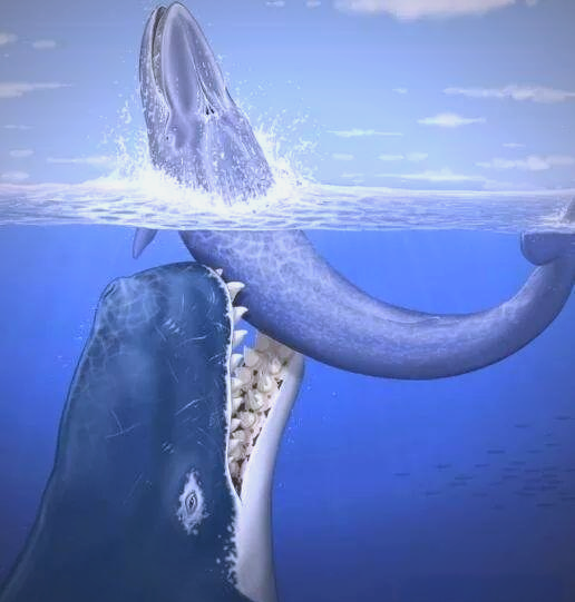 梅尔维尔鲸:与巨齿鲨争锋海洋的凶猛生物