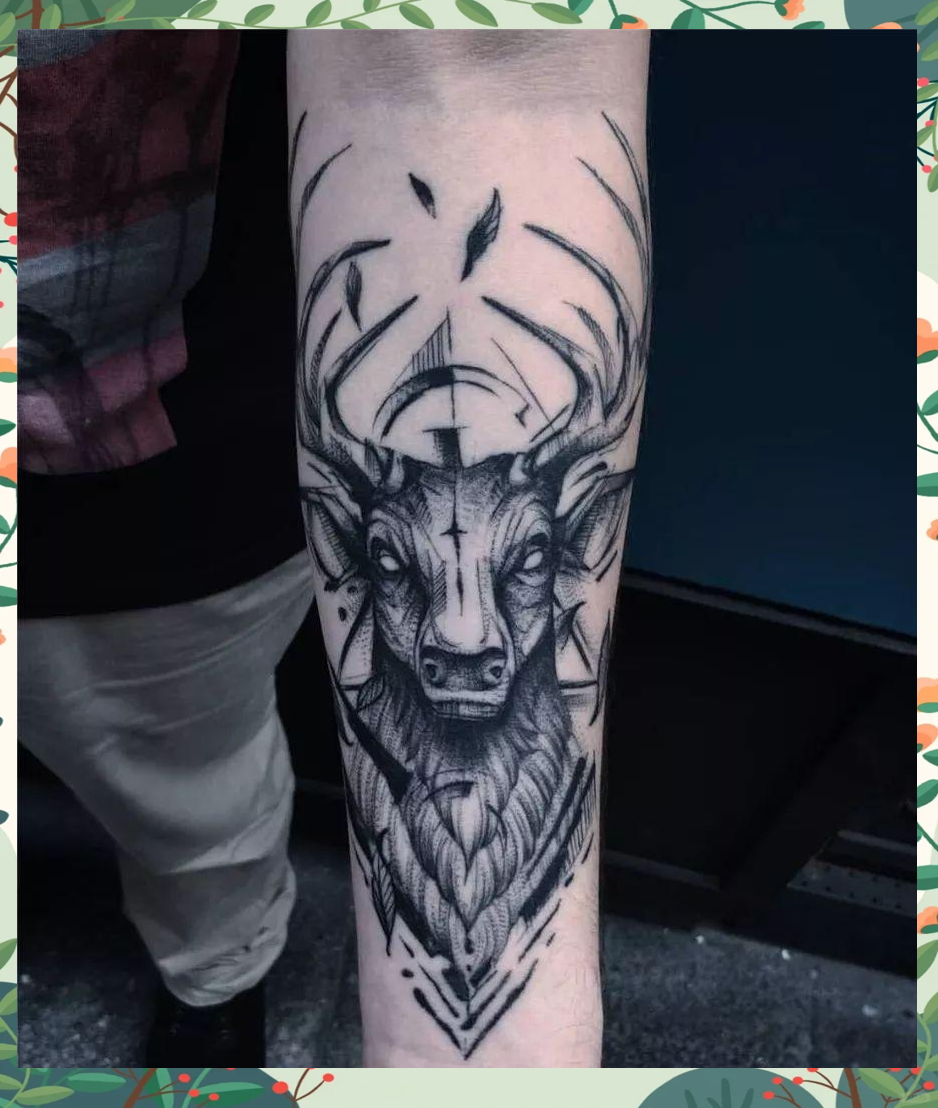 因此,鹿头纹身也承载着这份美好的寓意