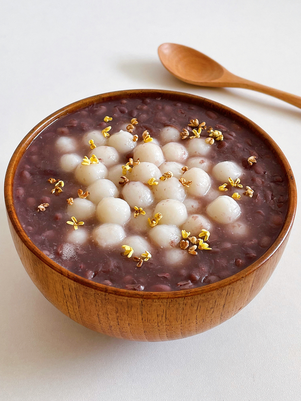 秋冬暖胃甜品丨红豆桂花小丸子