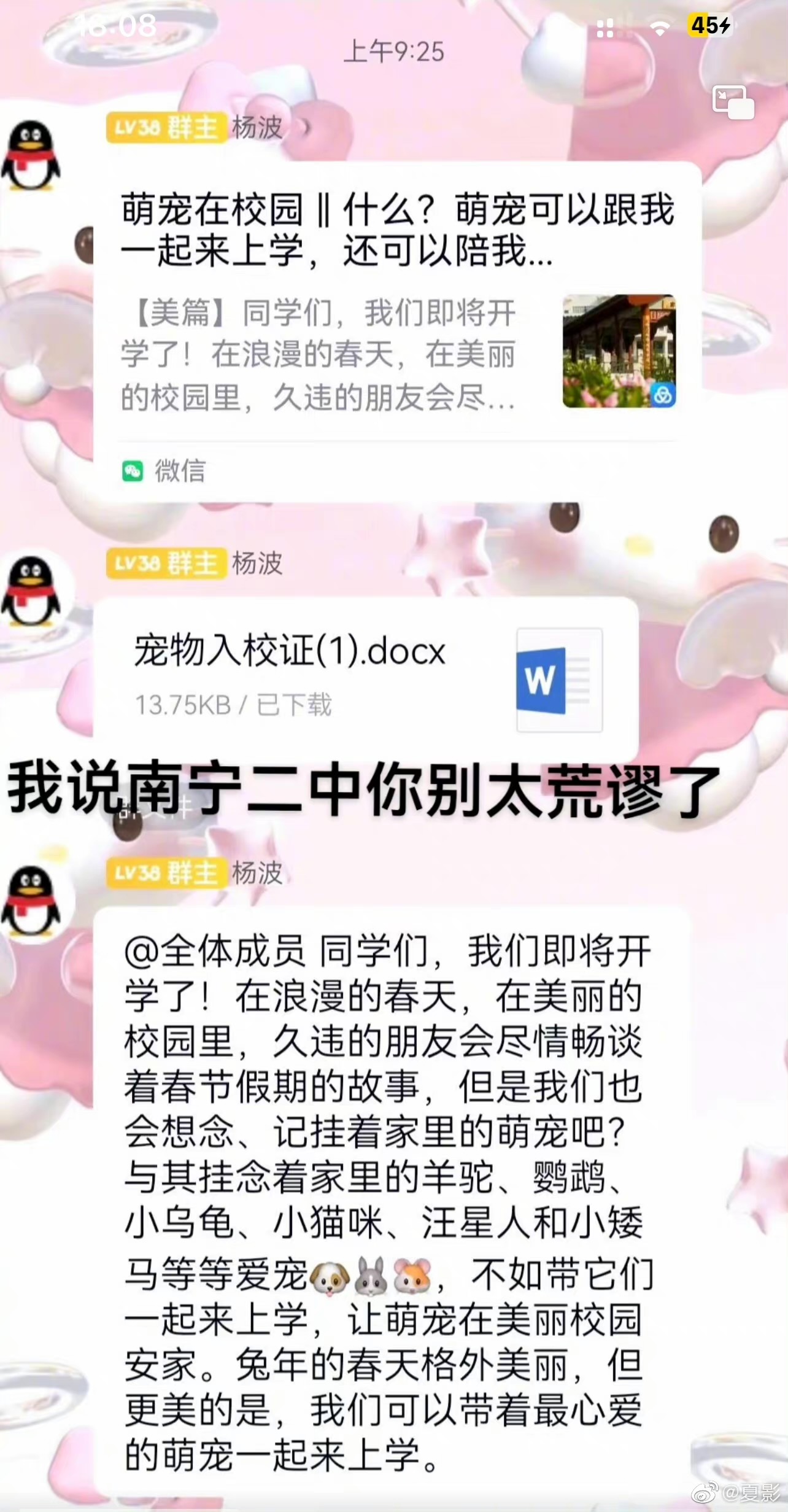 广西一中学校庆（广西一中学允许带宠物上学，网友：我反对！）