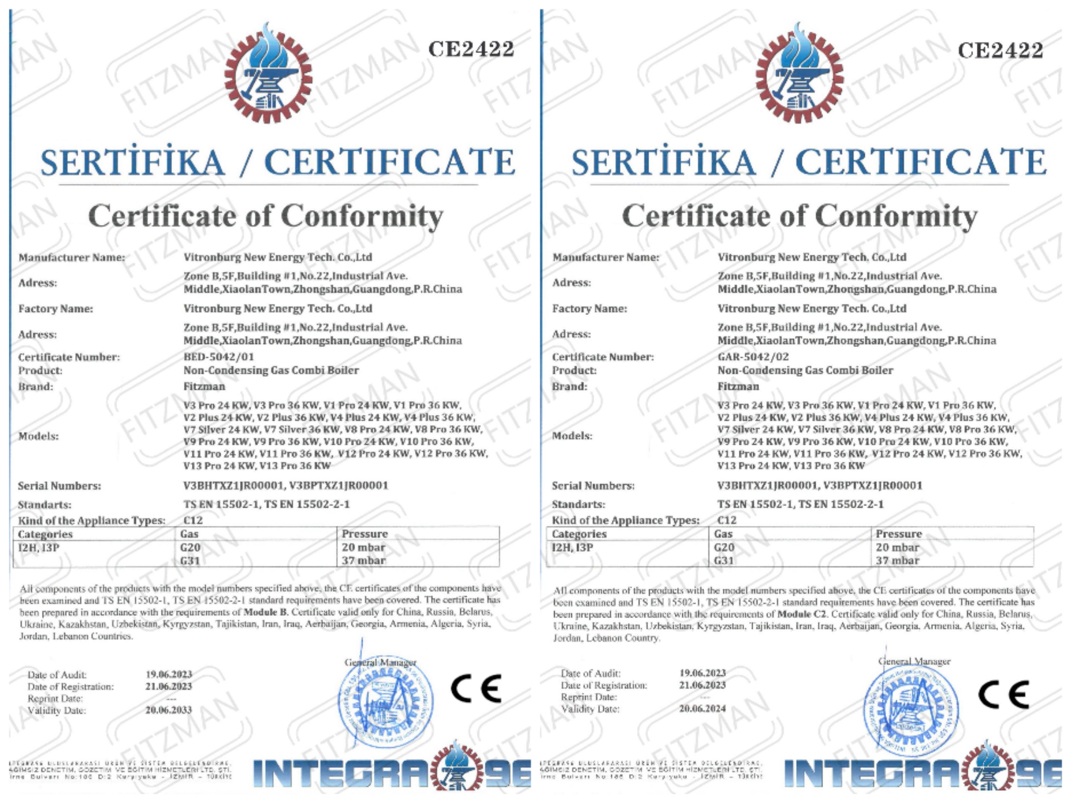 匠心筑梦,品质至上:fitzman壁挂炉成功获取欧盟ce认证!