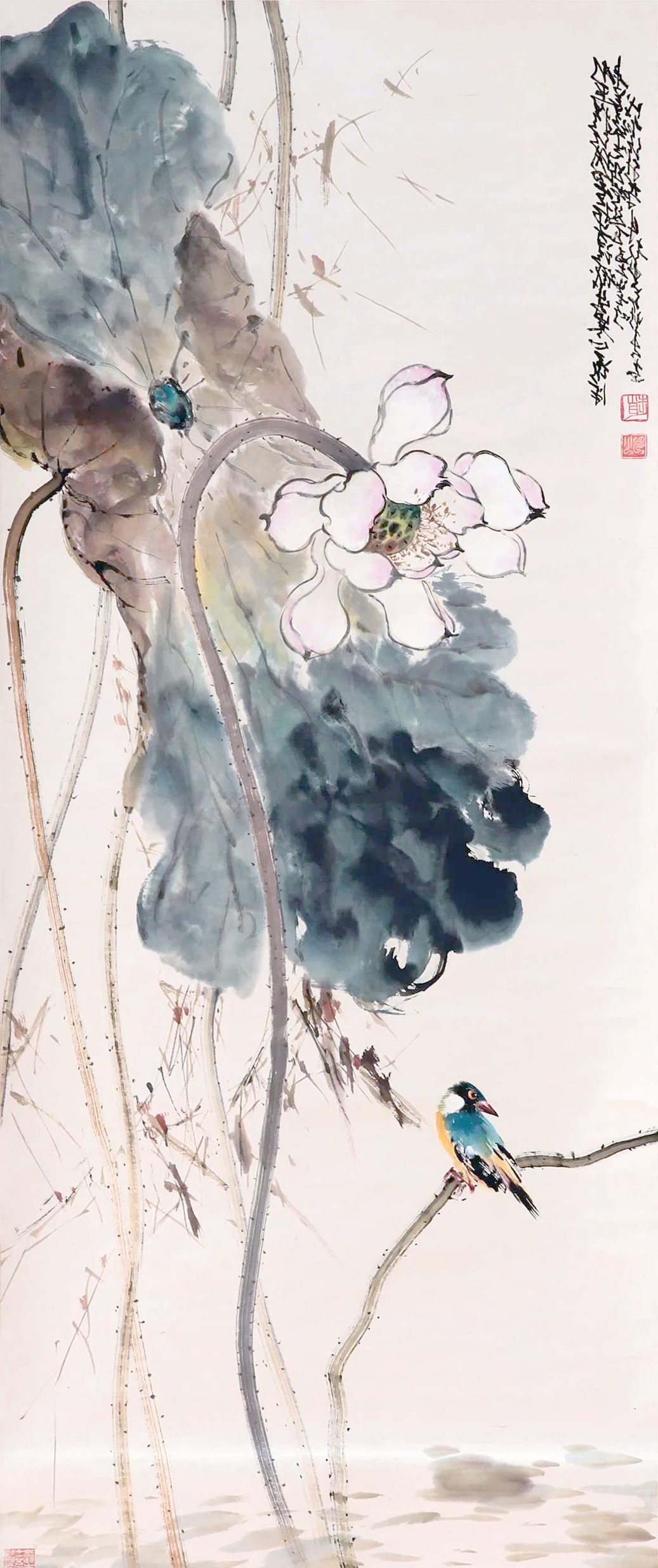 赵少昂的秋日荷塘国画,展现惊艳视觉!