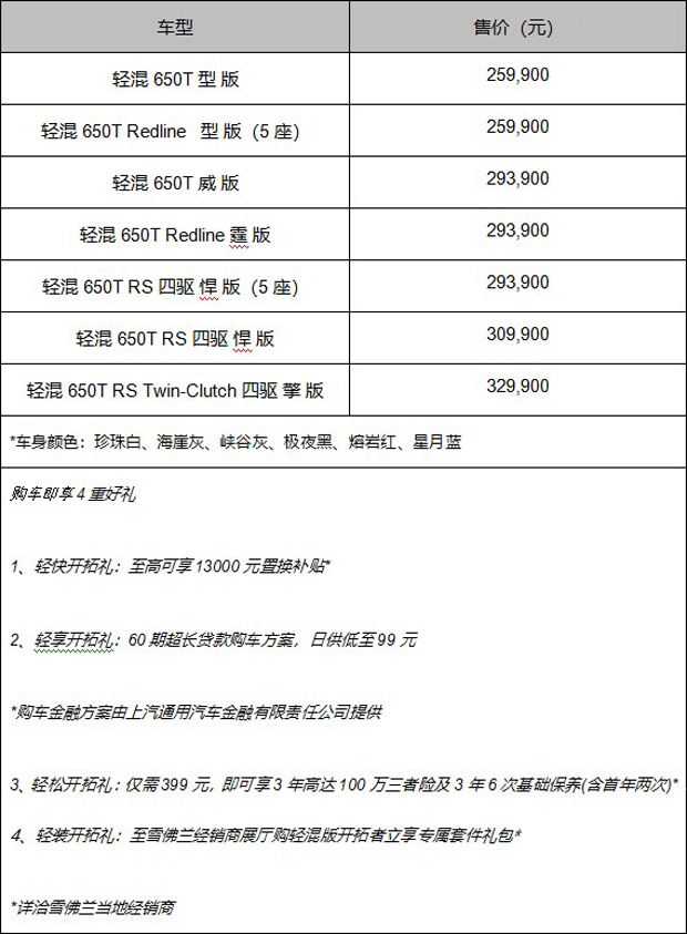 雪佛兰车型及报价表图片