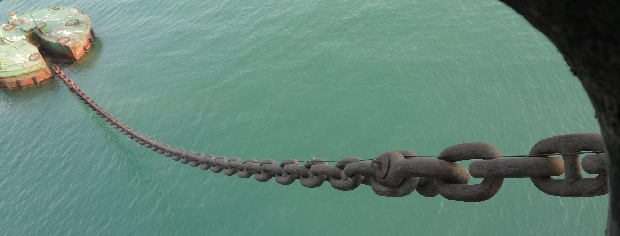 军舰的锚链有多长?在深海的时候,船锚也能够触到海底吗?
