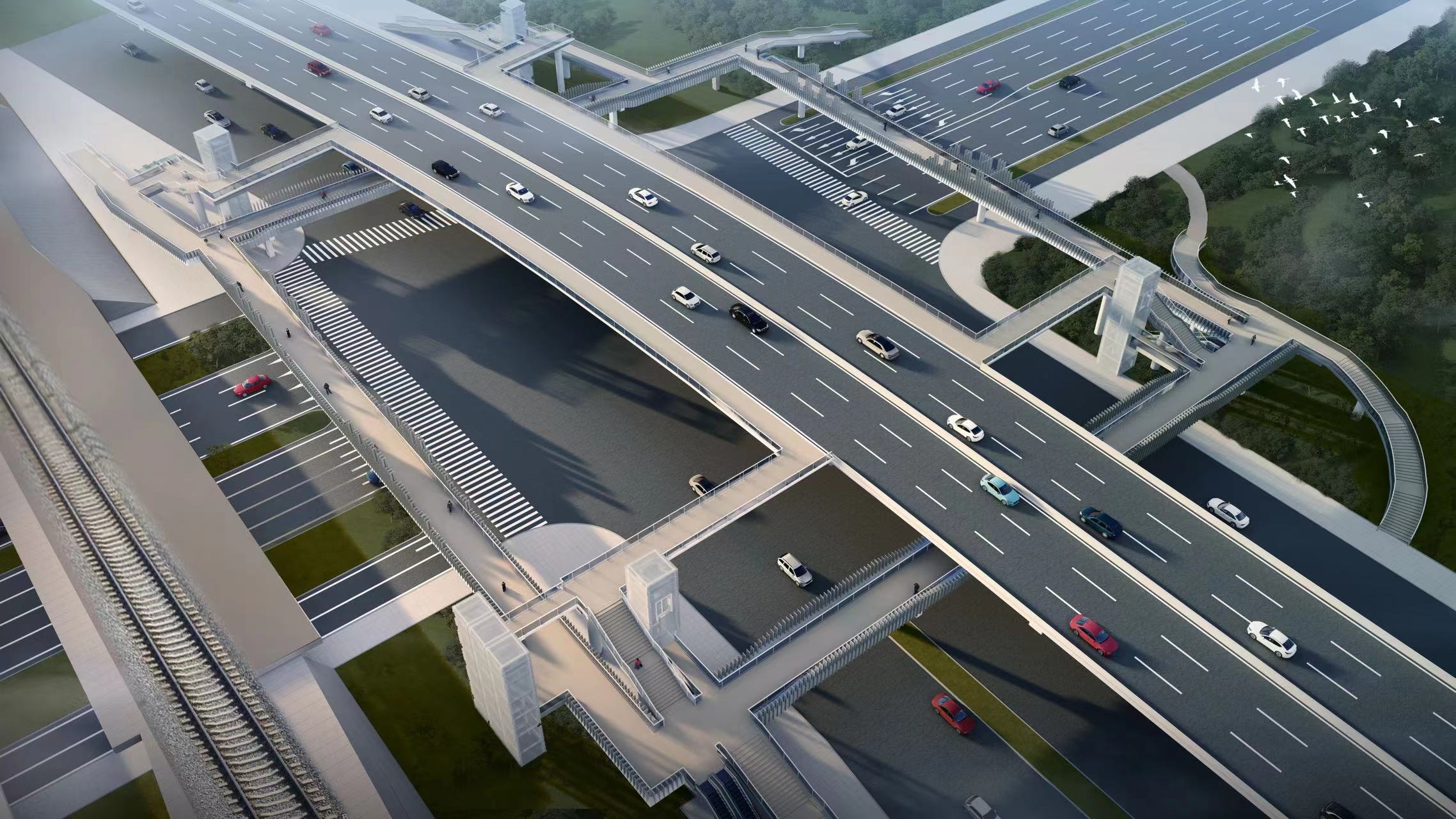 实现人车分离快速换乘!石景山区金安桥拟建"口"字形过街天桥