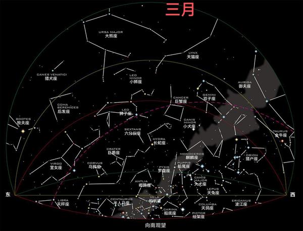 北半球四月星空图图片