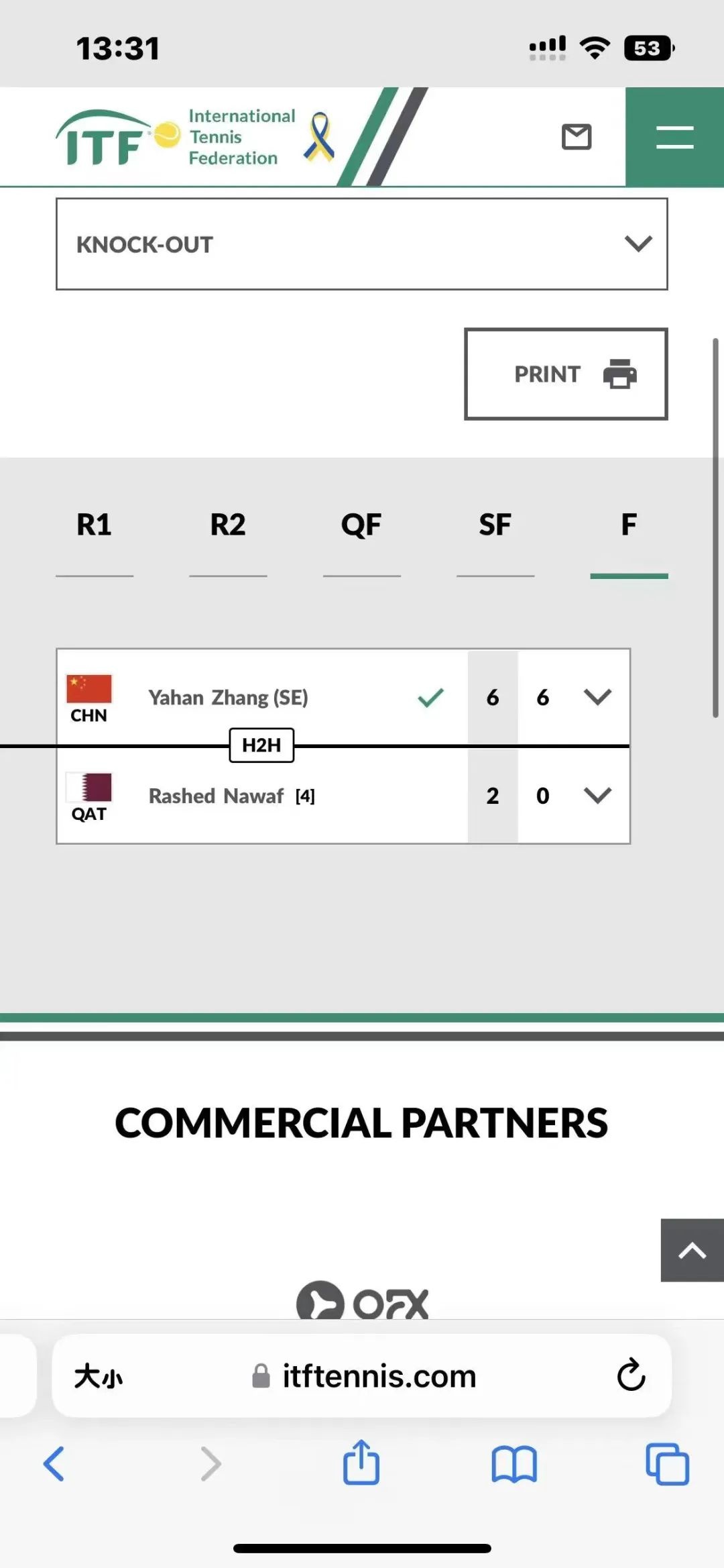贵州省网球专业队运动员张雅涵获得2022年itf国际网联青少年网球巡回