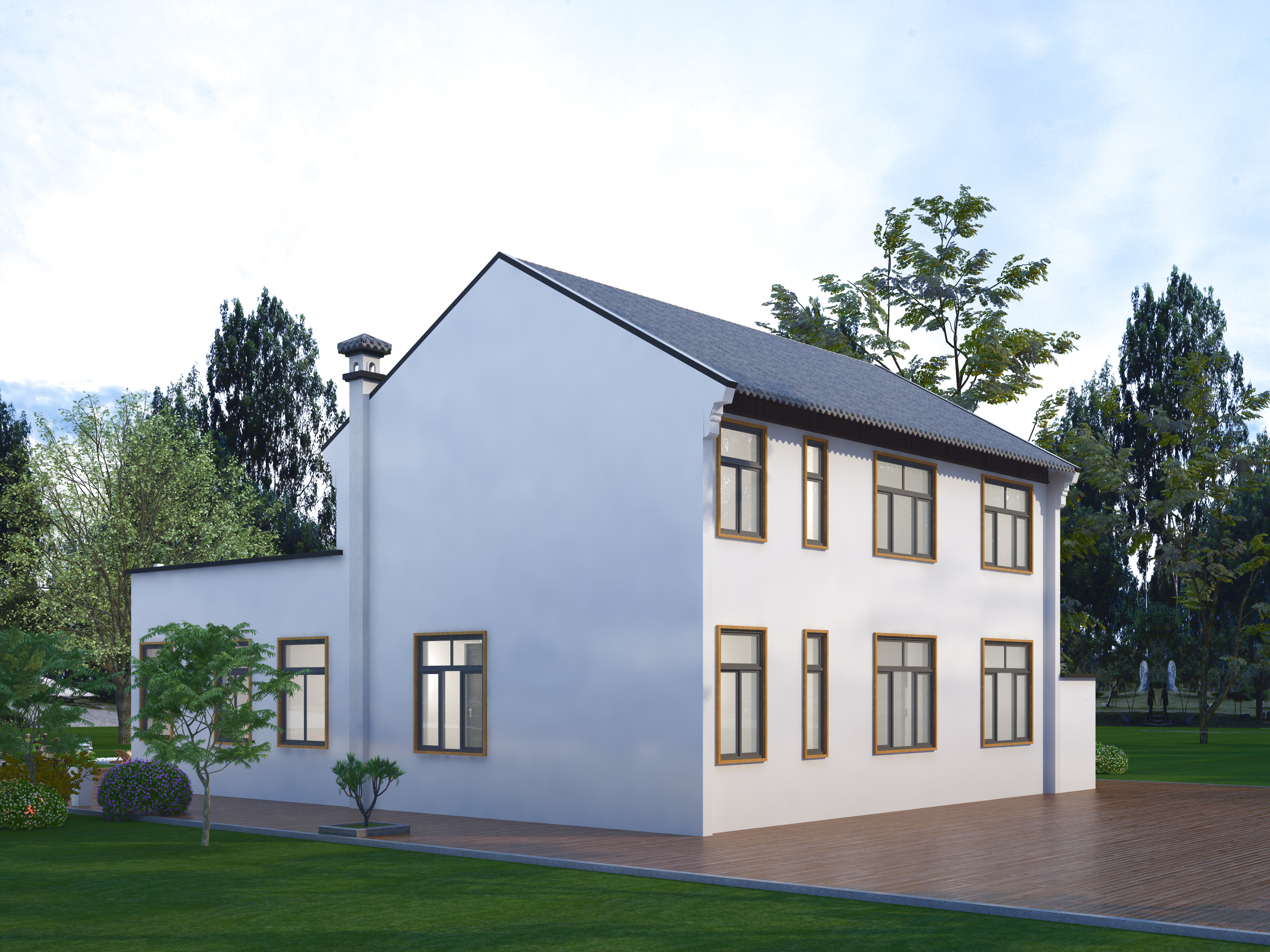 简约中式合院,带农具间更适合有田地的人家