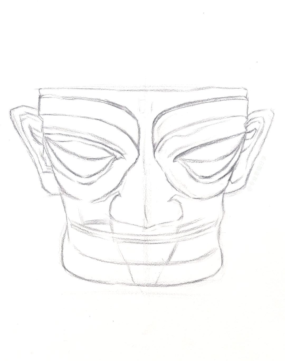 在绘画过程中,首先使用炭笔轻轻勾勒出物体的外形轮廓