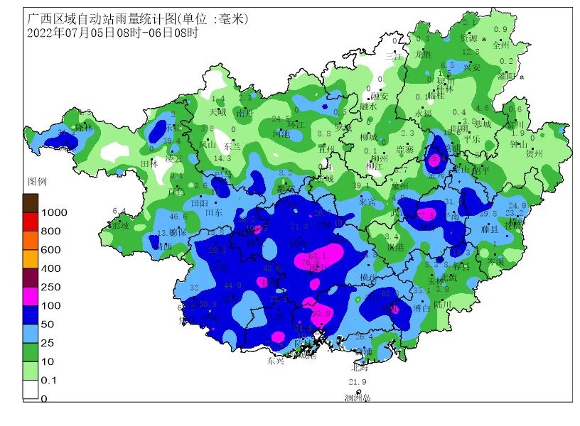 今晚到8日桂東桂南局地有大暴雨 強降雨雨勢猛