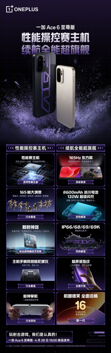 一加Ace 6至尊版核心配置一图看懂：史上最强Ace 性能赛主机