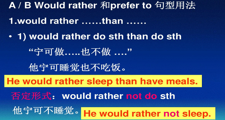 would rather的用法