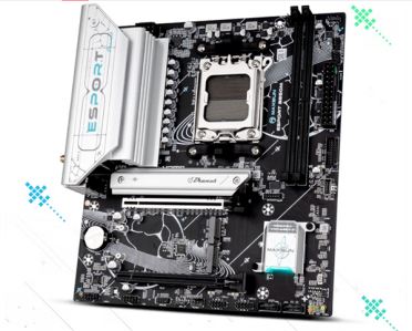 铭瑄MS-eSport B850M WIFI6E主板首发849元：8+2+1相供电、“冰蓝星环”外观