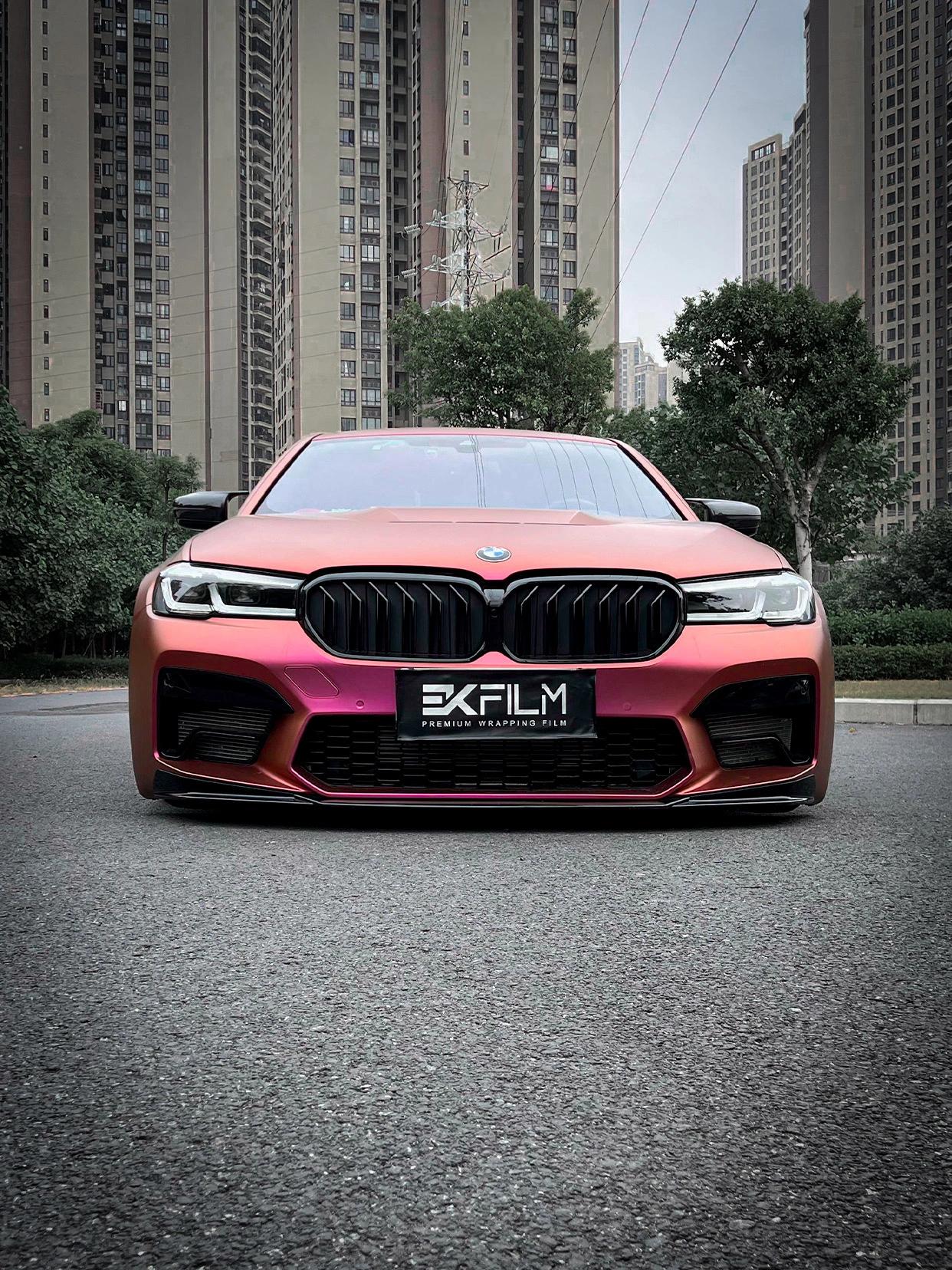 宝马5系ek改色膜粉黛紫,仙气十足