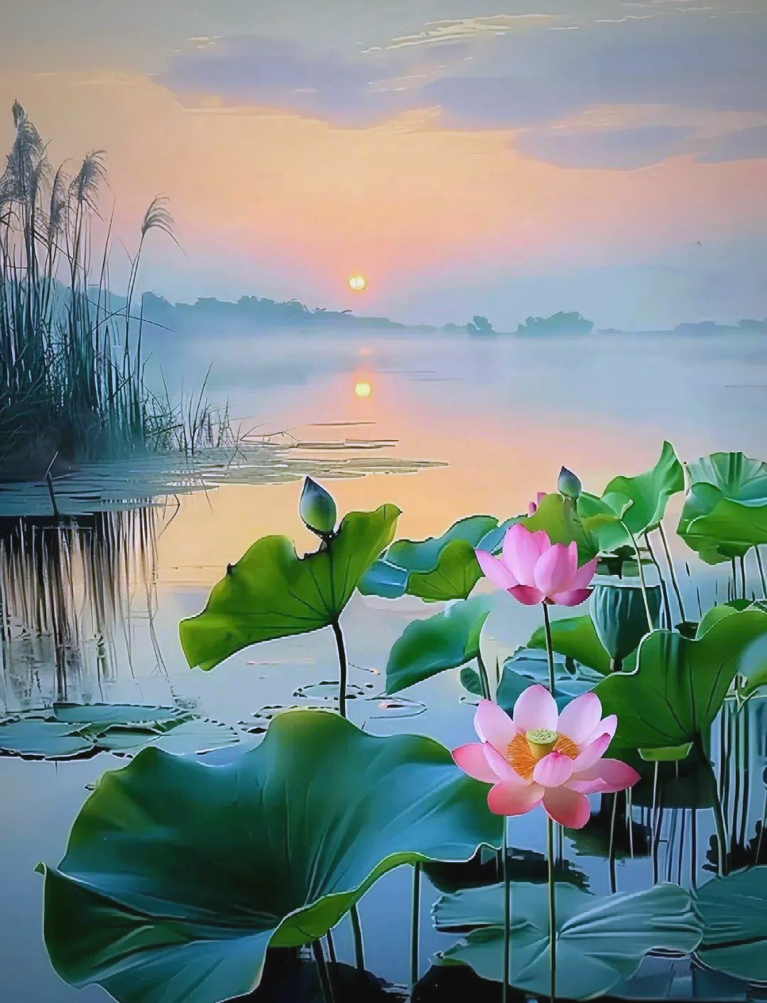 摄影|夕阳下的荷花,绽放生命之美