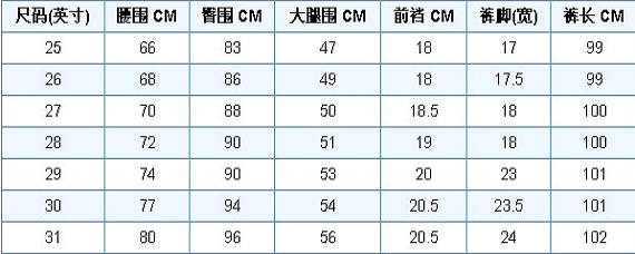 m码裤子图片