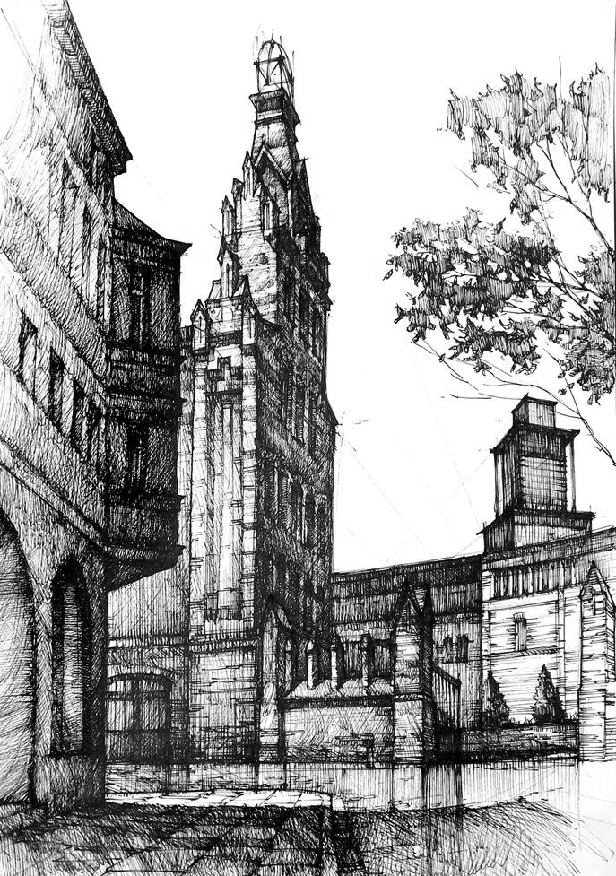 大量建筑素描图,助你提升透视能力与空间感