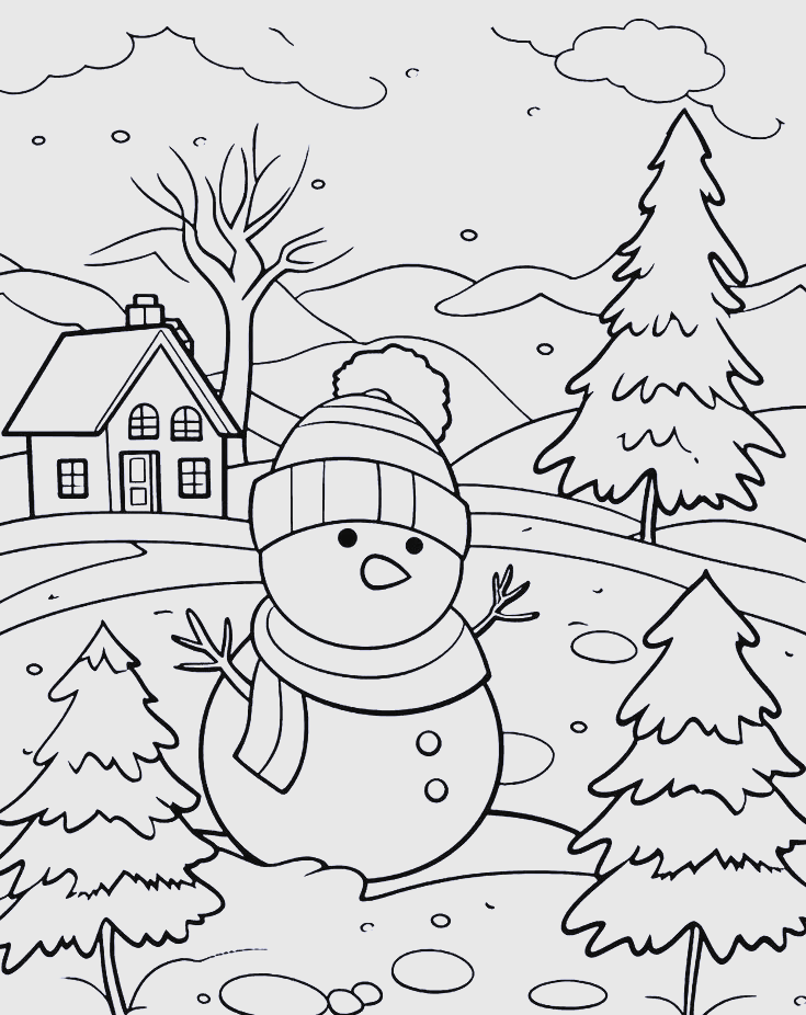 冬季雪人简笔画绘画与涂色技巧全解析