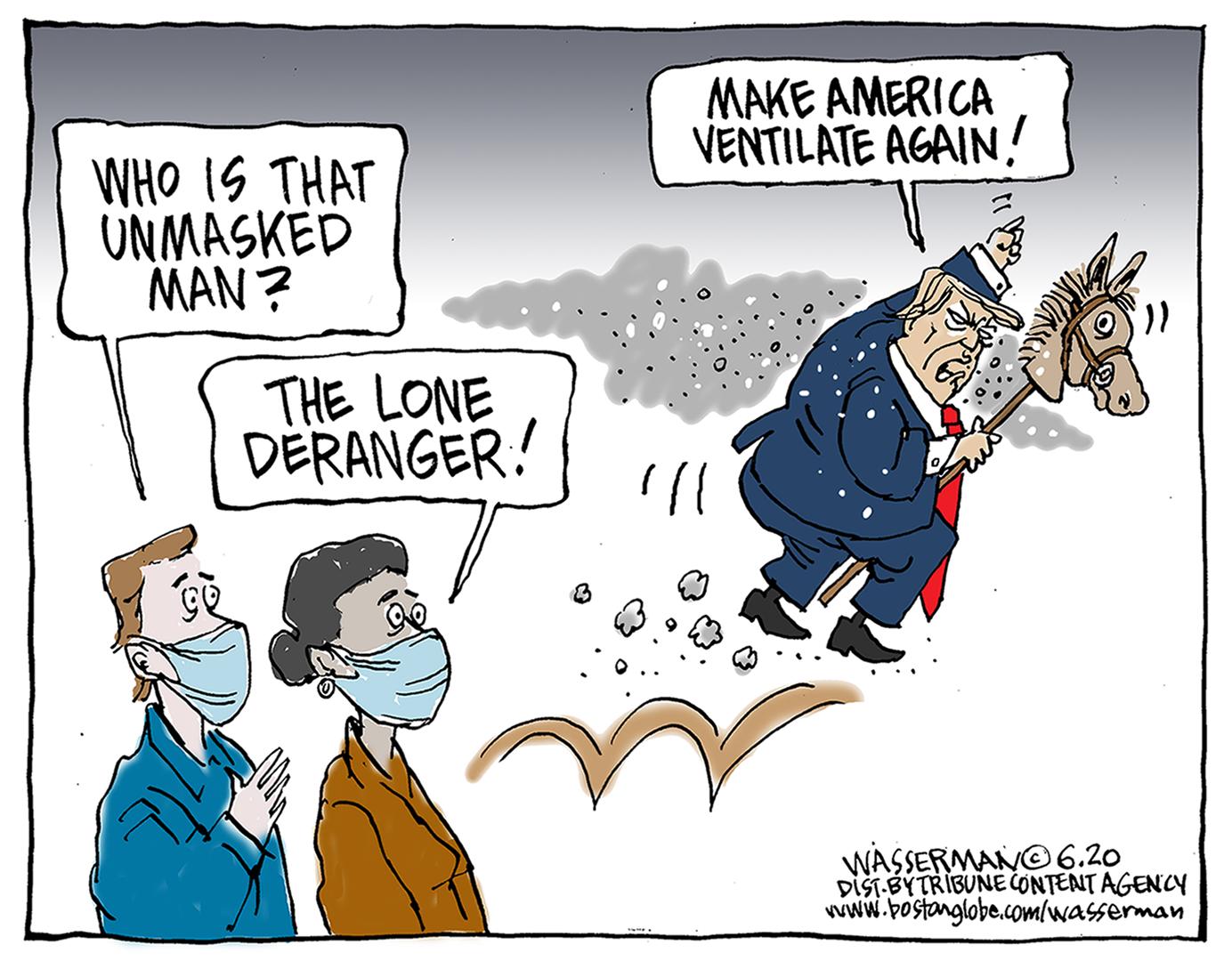 漫画说时政:美国到现在还争论要不要戴口罩,难怪日新增或超40万