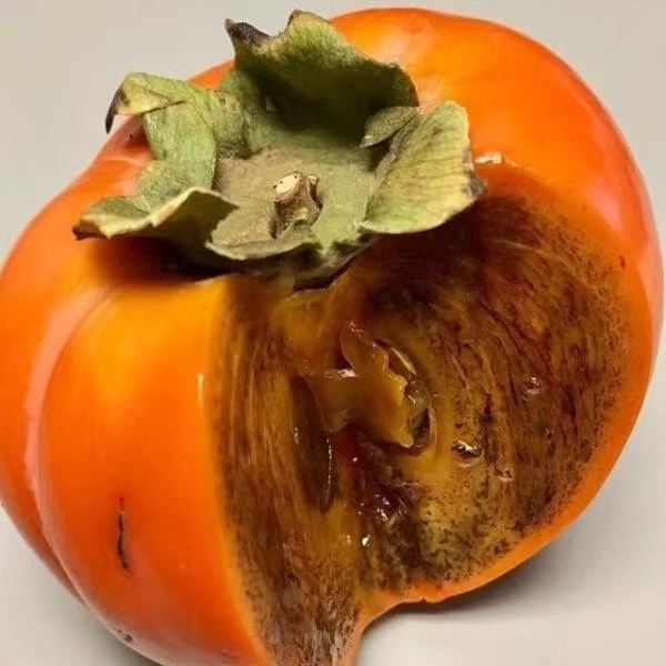 巧克力柿,果肉颜色似巧克力,脆甜可口,任何表现不亚于太秋甜柿