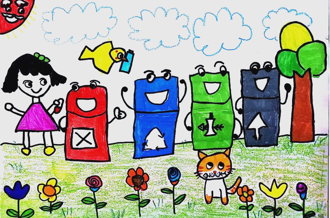 垃圾分类体育运动会在环保的旗帜下,大班的孩子们积极投身于一场别具