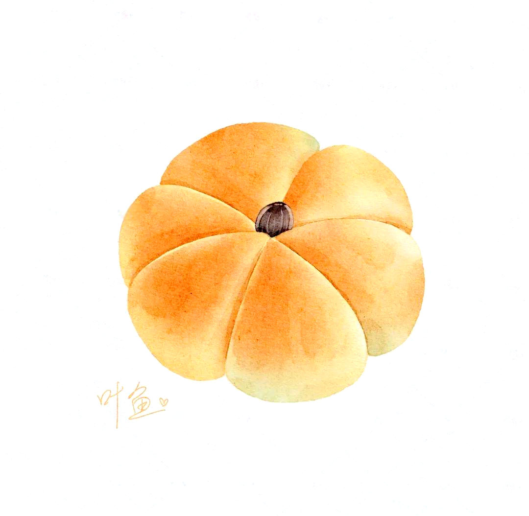 南瓜面包绘画教程:绘制一个简单又可爱的小面包