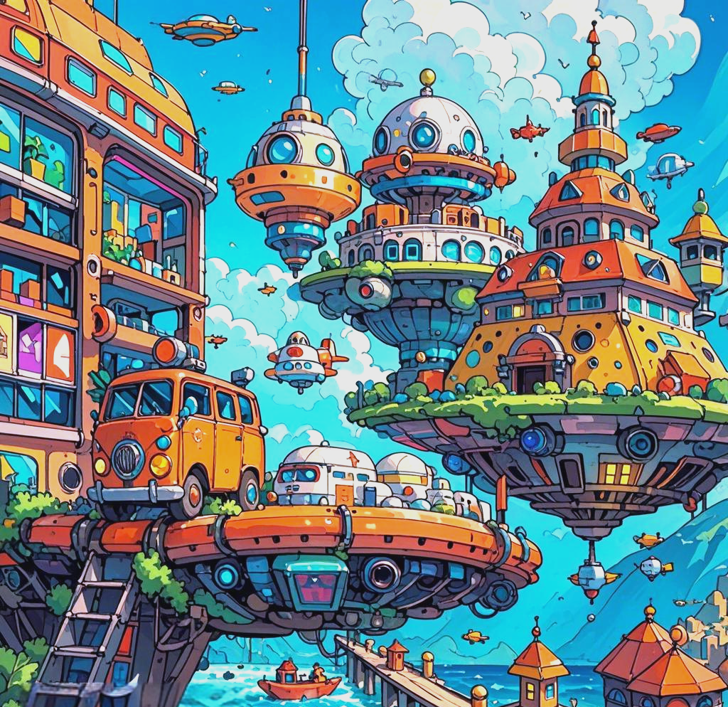 获奖科幻科技绘画作品展示:未来城市与智能化元素的应用