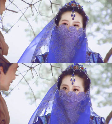 古装剧9位蓝色面纱美人白鹿赵露思谁更媚赵丽颖冷艳热巴遮脸还是顶级