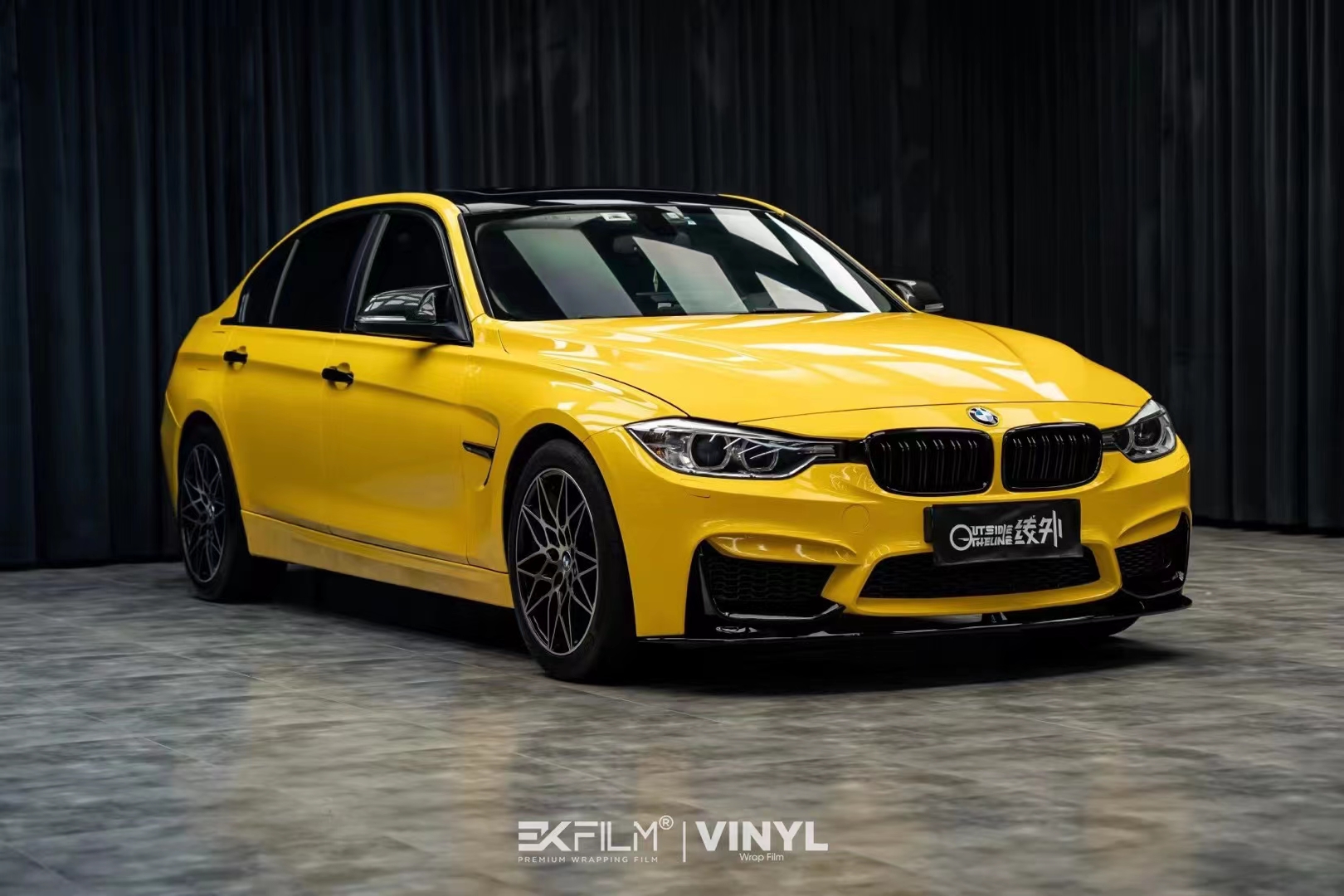 宝马3系ekfilm改色膜水晶葵黄,带来不一样的视觉冲击