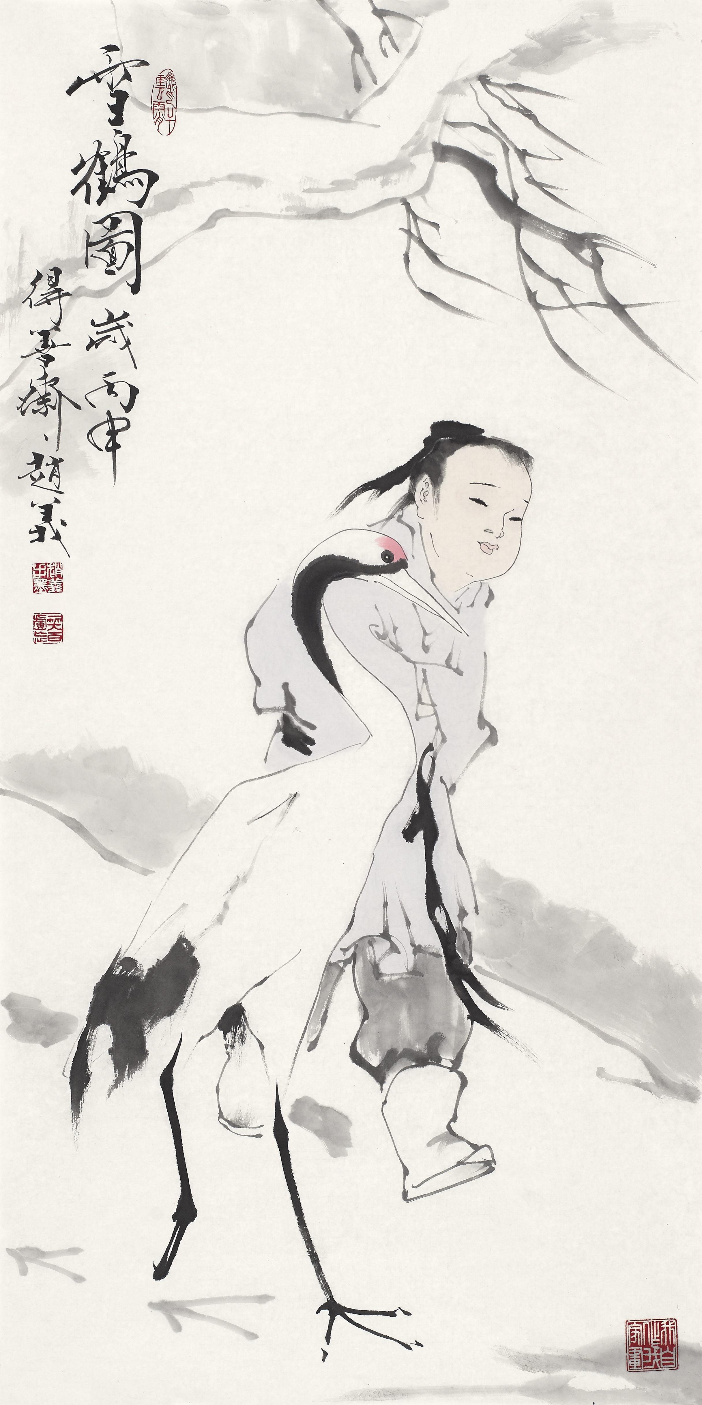 著名画家赵义人称津门"小范曾"岁末作品合集