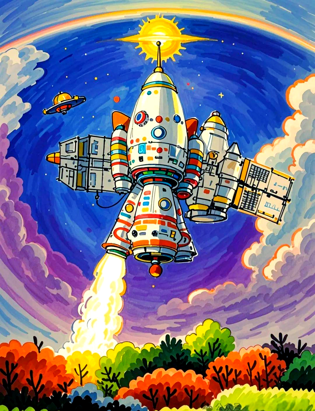 多款太空科技绘画作品,探索未来宇宙探索之旅