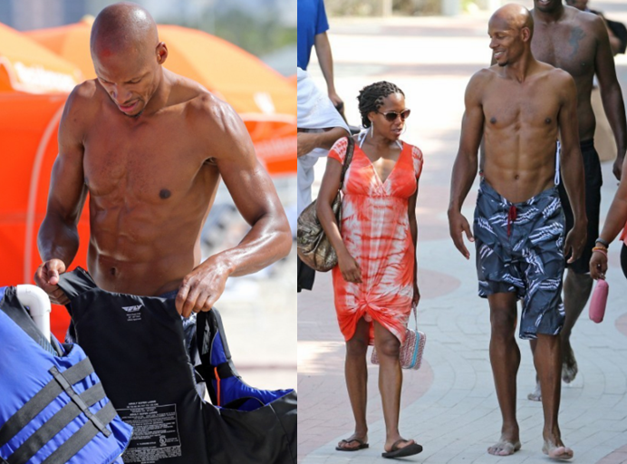 46岁雷阿伦晒6块腹肌,精瘦体格不输当年!完美1家7口,太自律