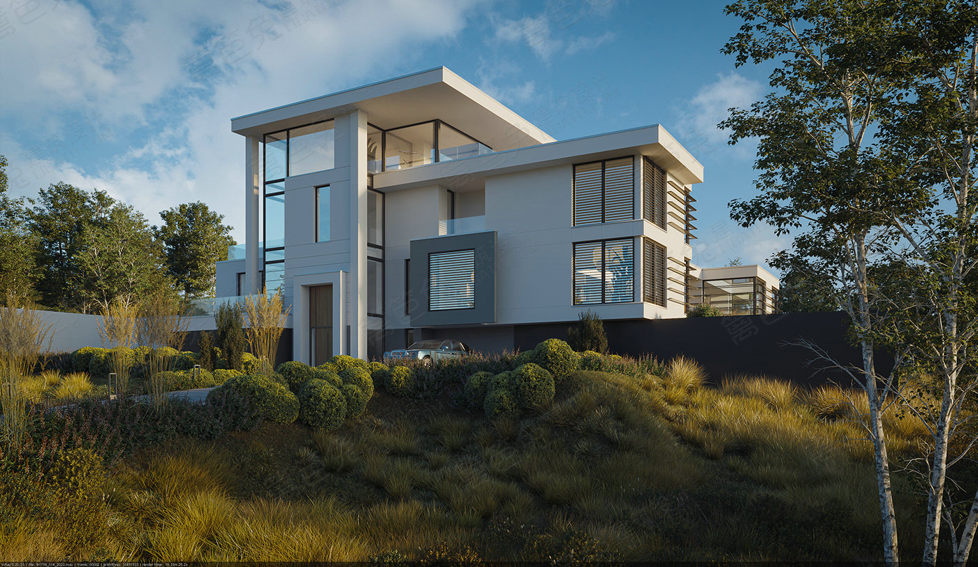 汉宅乡墅占地150平两层半适合民宿度假养老的现代风格自建房别墅