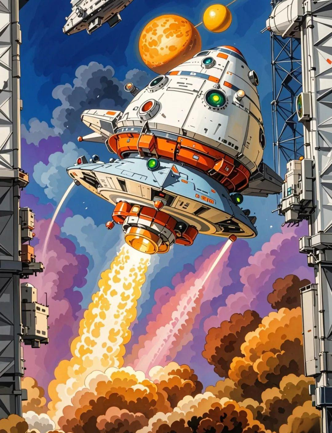 探索未来星球与飞船的科幻绘画素材集